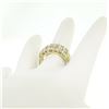 Image 6 : 14k Yellow Gold 1.48 ctw Bar Set Round Diamond Wide Band Ring