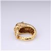 Image 5 : 18K Yellow Gold Diamond & Ruby Panther Ring