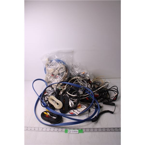 Box of Assorted Wires and Electronics