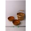 Image 1 : Wooden Basket and Bowls