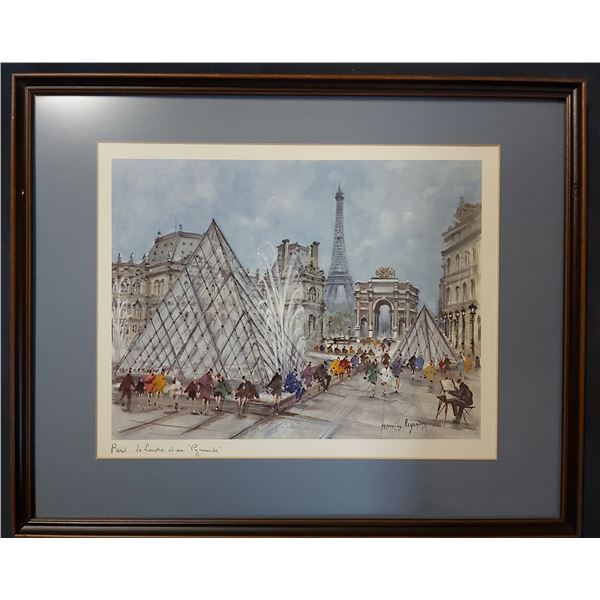 (2) Pair of  Paris - Le Louvre et sa Pyramide,  and  Paris - Le Sacre Coeur et son manege.  - By Mau