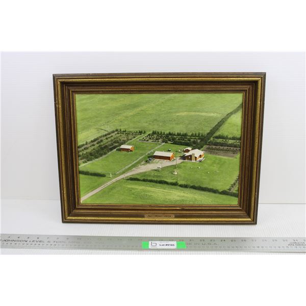 Framed Aerial View of Acreage 3 1/2 Miles East of Vanscoy - Circa 1980