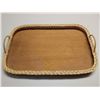 Image 1 : Handmade Rectangular Wicker Tray - 14 5/8" x 21 3/4"