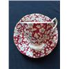 Image 1 : Royal Albert BC England "Red with White and Blue Flowers," Cup and Saucer