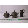 Image 1 : Small Pewter Items (Tea Pot, Cream and Sugar)