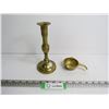 Image 1 : Brass Candle Stick (has damages) - Small Brass Ashtray (Made in Greece)