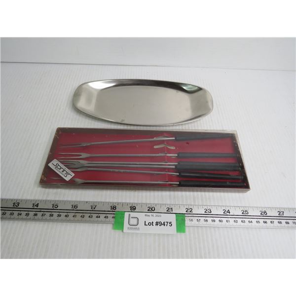 Metal Tray (Germany) - Fondue Forks