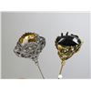 Image 4 : (2) Vintage Hat Pins - Glass Vase