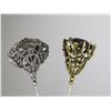 Image 5 : (2) Vintage Hat Pins - Glass Vase