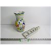 Image 1 : Hand Painted Vase Made in Italy (chipped) - Ceramic Spaghetti Measurer (Hand Made in Italy)