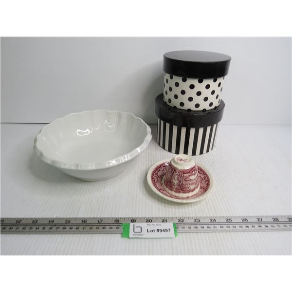 Mason's Tea Cup & Saucer - Gift Boxes - Royal Iron Stone Ware Bowl