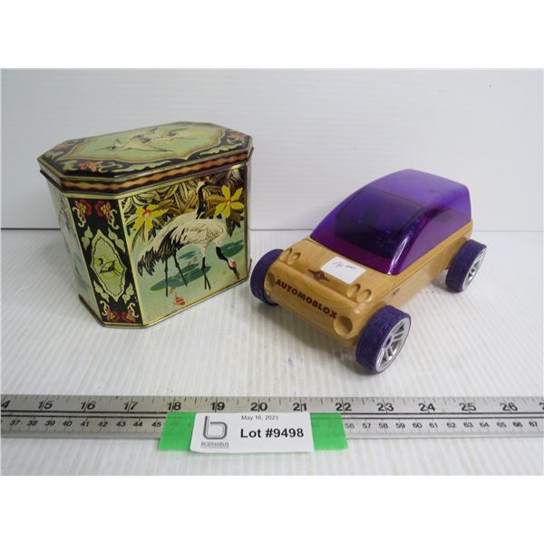 Wooden Car Made by Calello - Vintage Tin