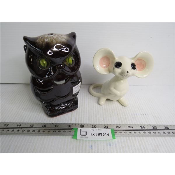 Ceramic Owl & Mouse