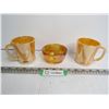 Image 1 : (2) Fire-King Peach Luster Mugs - Iridescent Dish