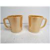 Image 5 : (2) Fire-King Peach Luster Mugs - Iridescent Dish