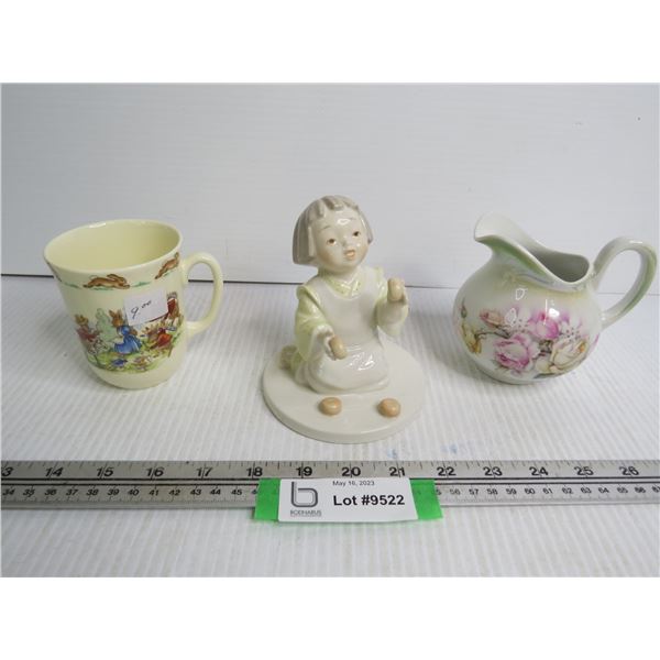 BunnyKins Cup - Creamer - Ceramic Statue