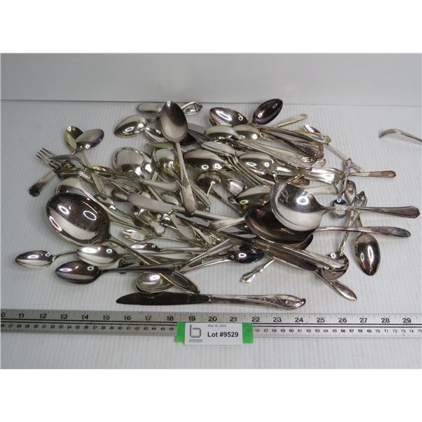 Silver Plated Flatware and Serving Spoons