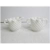 Image 4 : Fenton Hobnail Milk Glass Creamer & Sugar Bowl