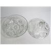 Image 2 : Cut Glass Candy Dish w/Lid - Glass Vinegar Bottle w/ Matching Stopper