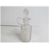Image 4 : Cut Glass Candy Dish w/Lid - Glass Vinegar Bottle w/ Matching Stopper
