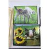 Image 2 : (3) Pictures of Horses,Goats,Pig + Serving Tray+ Paper Twine