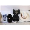 Image 1 : Cowboy Hat+Slippers Ladies size 7.5/8+Cotten hat+Construction Gloves+ Head Rest
