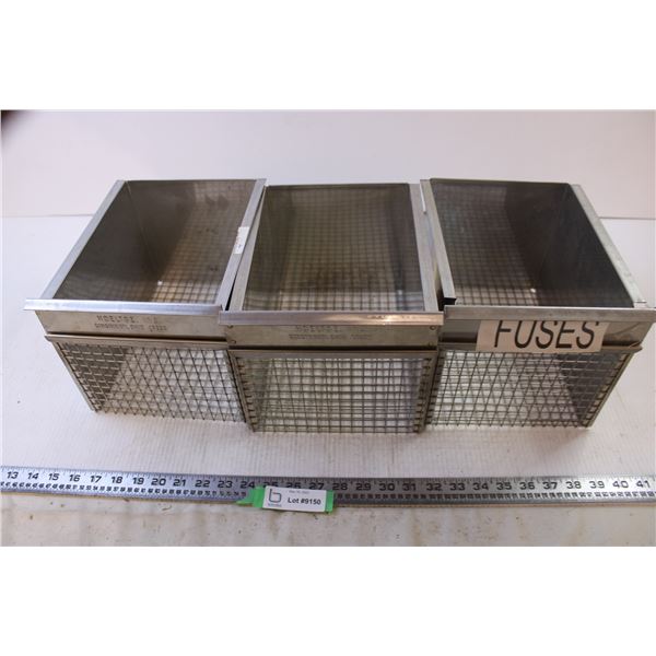 *(3) Stainless Steel Mesh Wall Bins