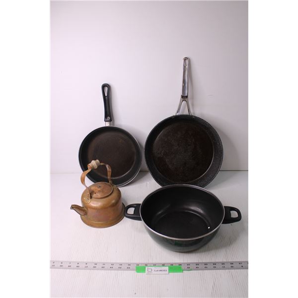 (3) Pans and Tea Pot