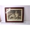 Image 2 : Vintage Framed Print of Queen Alexandria and Her Grandchildren and Dogs - 21 1/2" x 26" (Glass is Co