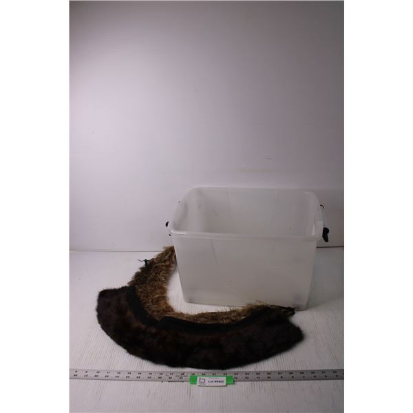 Storage Tub and Two Fur Collars