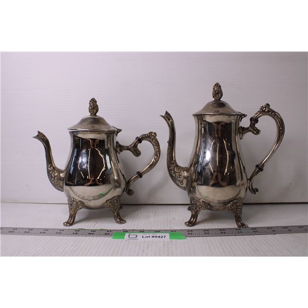 (2) Silver Plated Footed Coffee Pots