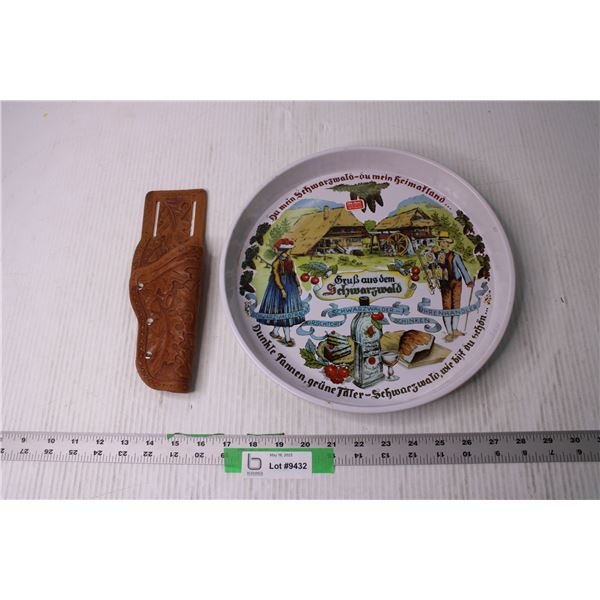 Tourist Tin Tray and Knife Sheath