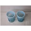 Image 3 : (2) Mosser Glass Aqua Blue Opalescent Glass Cups