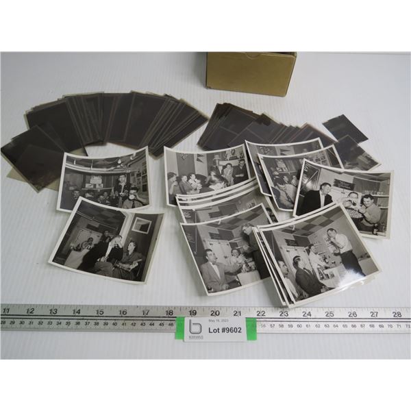 Box of Vintage Black and White Photos & Negatives