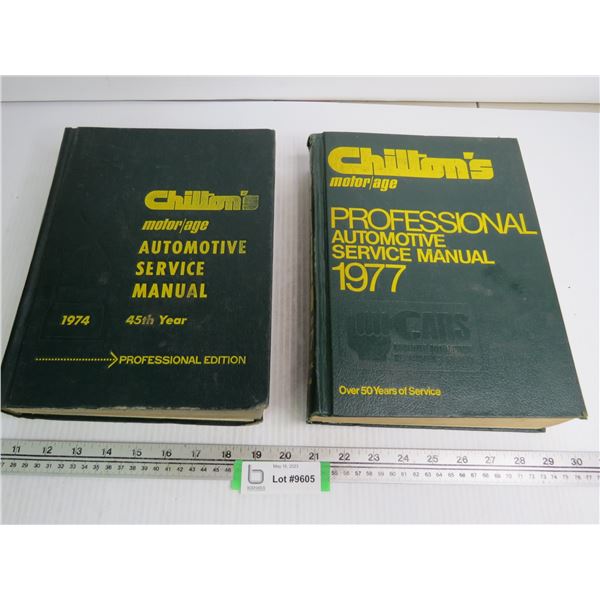 (2) Chiltons Auto Service Manuals (1974 and 1977)