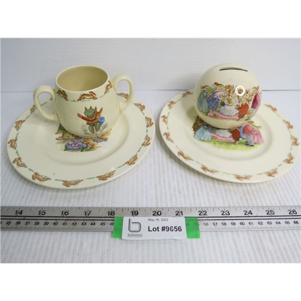 Bunnykins Items (2) Plates - Cup - Bank