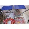 Image 4 : (2) Small Lawn Chairs+Kid Seat+(2) Door Knobs+ Misc