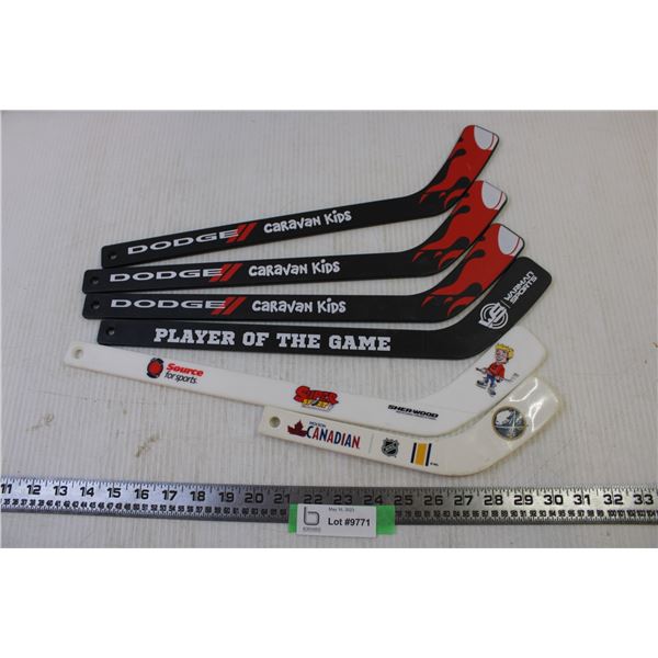 (6) Mini Hockey Sticks