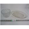 Image 1 : Glassware- Platter and Vintage Sweden Glass Bowl