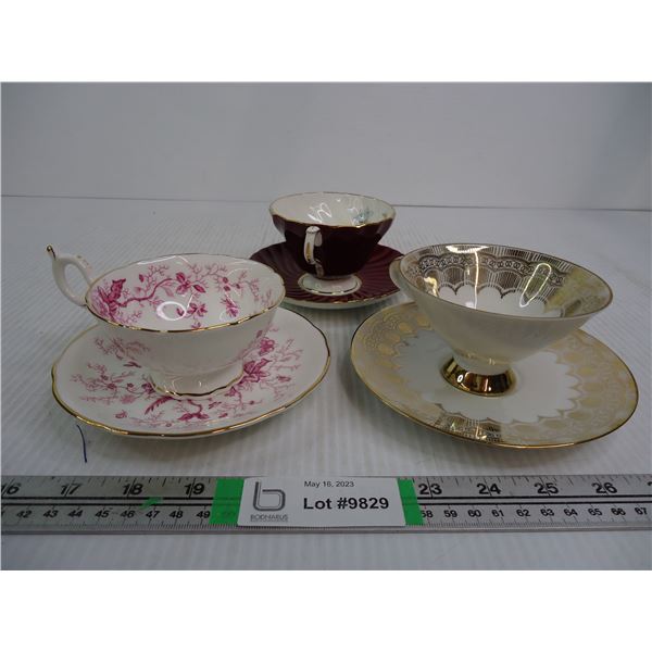 (3) Sets of Cups and Saucers