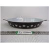 Image 1 : Vintage Pyrex Black Snowflake Divided Oval Casserole Baking Dish