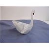 Image 4 : Blown Art Glass Swan Figurine White Clear Cased Glass