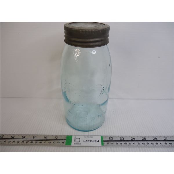 Vintage Crown Mason Jar Complete with Glass Lid