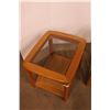 Image 4 : *(2x Bid Price) (2) Wooden Glass Top Inserts End Tables - 26" x 22" x 21"