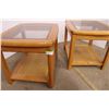 Image 5 : *(2x Bid Price) (2) Wooden Glass Top Inserts End Tables - 26" x 22" x 21"