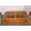 Image 3 : *Wooden Glass Insert Coffee Table - 50" x 23" x 16"