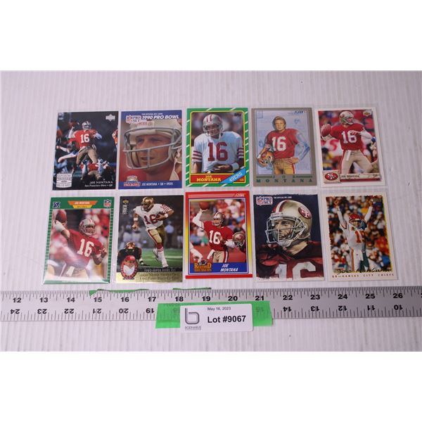 (10) NFL Football Trading Cards - Joe Montana