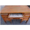 Image 7 : Vintage "The Willson Stationary Company" Wooden 7-Drawer Desk (32x50x31)