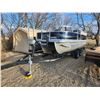 Image 1 : 16 Ft Montego Bay Pontoon Boat w/ Trailer   90 HP Evinrude Engine ( Very New )