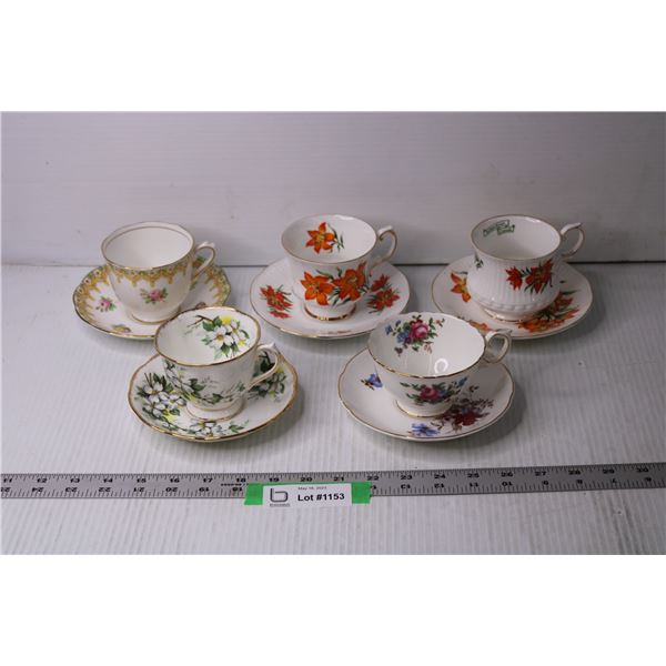 (5) Assorted Tea Cups and Saucers